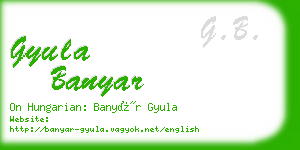 gyula banyar business card